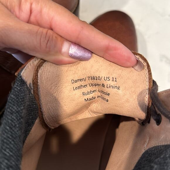 Warfield & Grand Darren cap toe lace up boots rugged academia leather size 11 - Picture 12 of 12